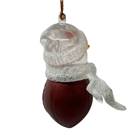 Arkansas Razorbacks Football Glass/Acrylic Snowman Sparkly Ornament - Picture 4 of 4